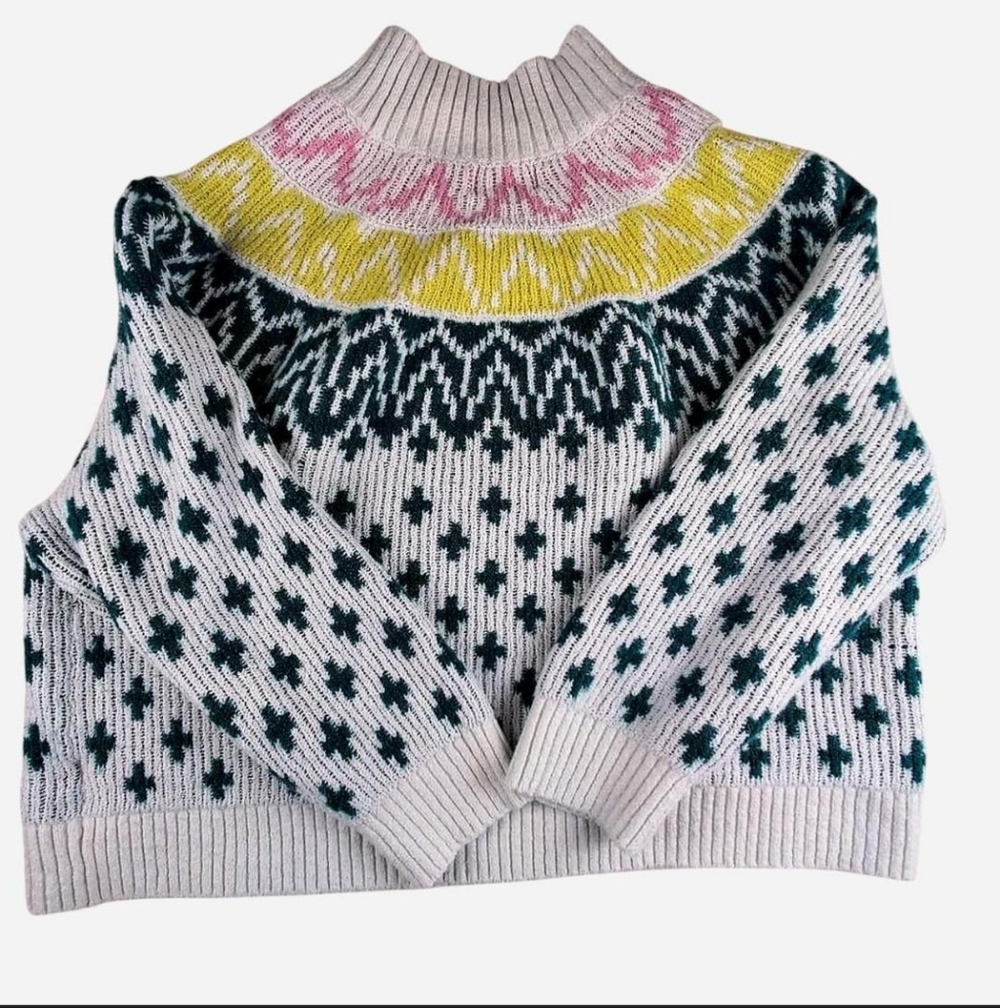 Old Navy Go-Cycled Women's Nordic Scandi Inspired White, Pink, Yellow, Green XXL - Picture 3 of 6